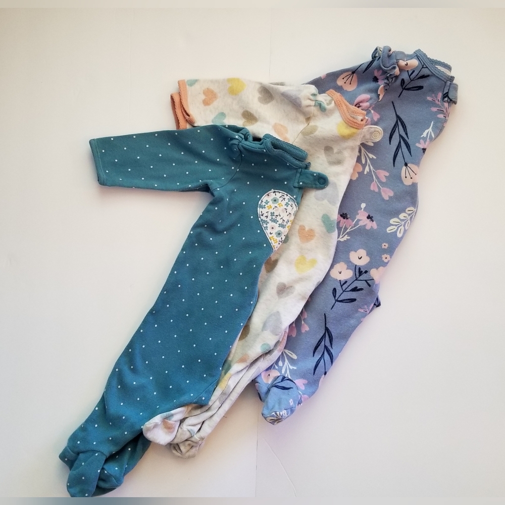 Baby girl jammie set of 3